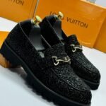 Louis Vuitton Black Velvet Loafers