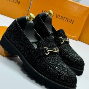 Louis Vuitton Black Velvet Loafers