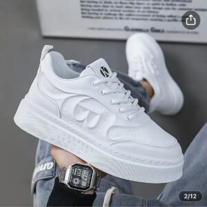Gucci-Style White Embossed