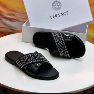 Versace Black Slides – Iconic Luxury Comfort
