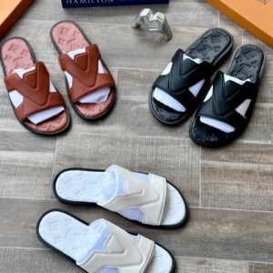 Louis Vuitton Pool Pillow Comfort Mules - Black, Brown & White Monogram Slides