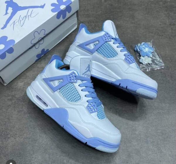Nike Air Jordan 4 Retro (W) "Forget Me Not" - White/Aluminum Blue Tint Sneaker (HV0823-100)