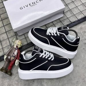 Givenchy 4G City Low Platform Sneakers - Black & White Leather
