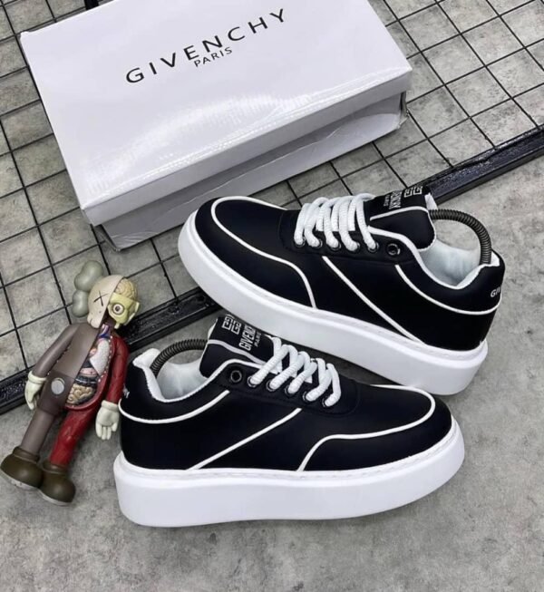 Givenchy 4G City Low Platform Sneakers - Black & White Leather