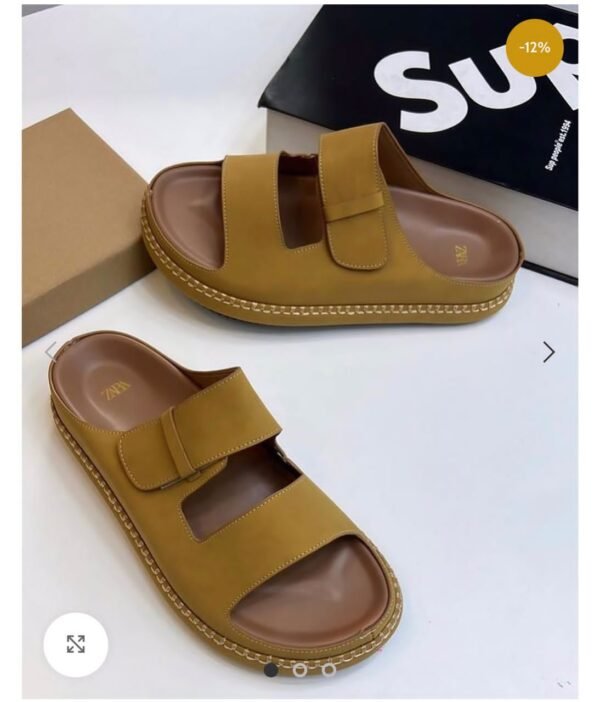 ZARA Men's Platform Comfort Sandal: Dual Strap Style ZARA Men's Platform Comfort Sandal: Dual Strap Style