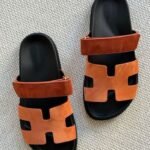 Hermès Chypre Suede Sandals Orange | Adjustable Strap Anatomical Rubber Sole