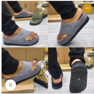 UGG Grey Suede Casual Slides