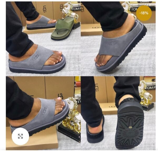 UGG Grey Suede Casual Slides