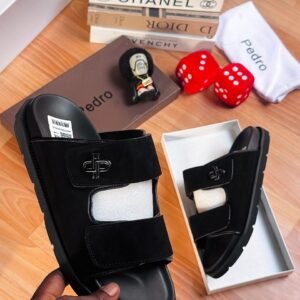 Pedro Men's Minimalist Black Slide Sandals