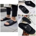 Celine Triomphe Black Polished Calfskin Sandals