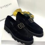 Givenchy Black Suede Chunky Loafers with Metal Logo