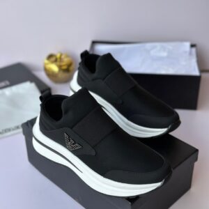 Emporio Armani Men’s Black Slip-On Sneakers