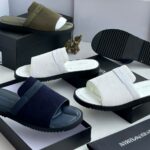 Emporio Armani Men’s Slide Sandals – Olive Green, White & Dark Blue