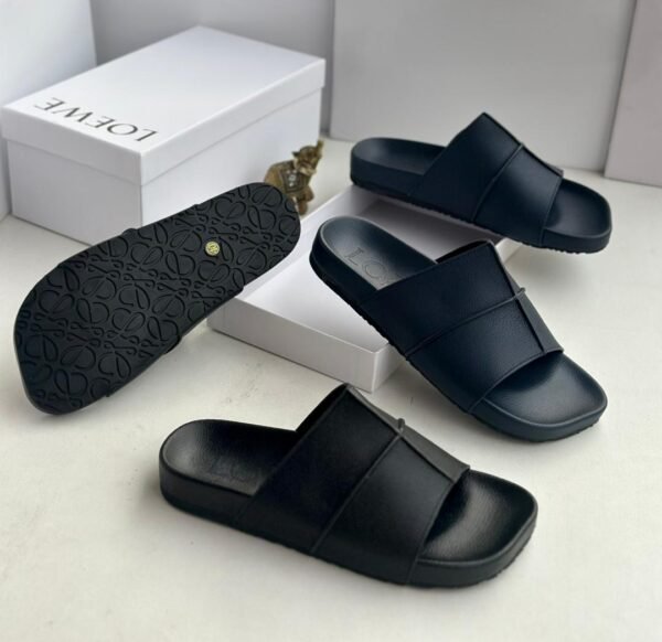Loewe Black Leather Slide Slippers – Luxury Men’s Footwear Loewe Black Leather Slide Slippers – Luxury Men’s Footwear