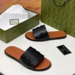 Men's Luxury Two-Tone Leather Slide Sandals
