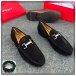 Salvatore Ferragamo Suede Loafers with Gancini Horsebit Buckle