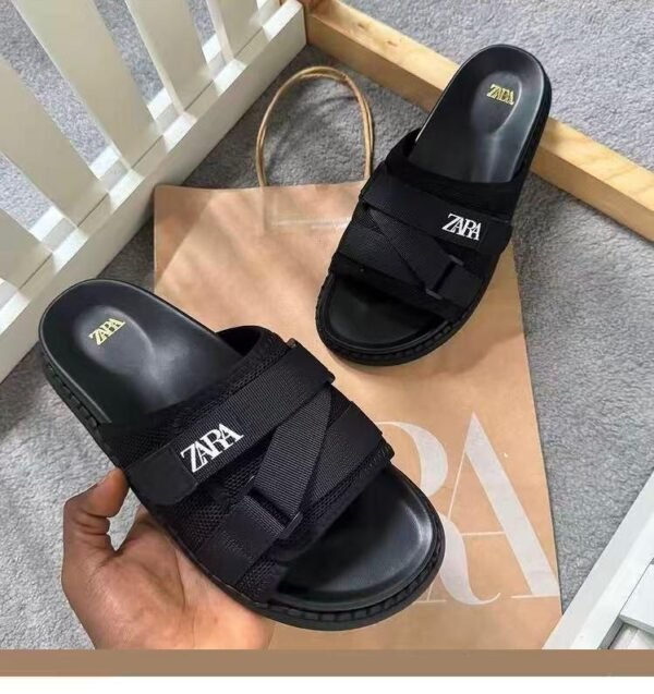 Zara Black Slides